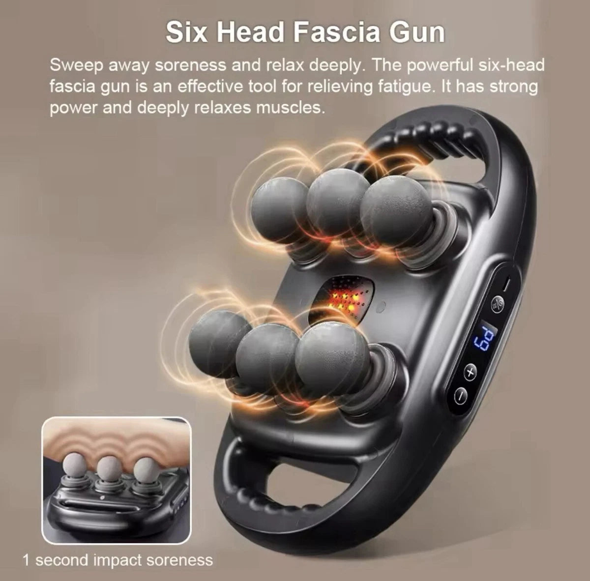 6-Head Electric Body Massager Machine – Multi-Point Deep Tissue Relaxation